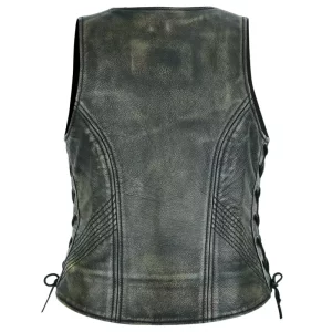 Alternative view of Women Black Distressed Leather Vest