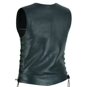 Alternative view of Women Black Leather Motorcycle Bling Vest