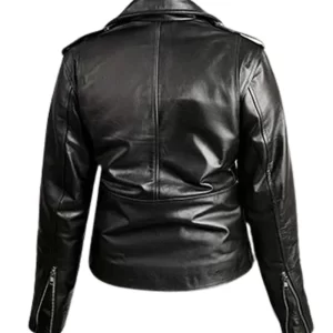 Alternative view of Women Black Motorcycle Leather Jacket