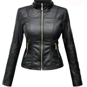 Women’s Black Motorcycle Real Leather Jacket