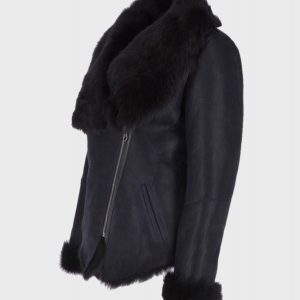 Alternative view of Womens Black Shearling Jacket