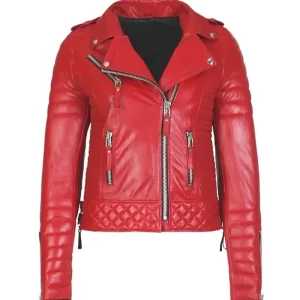 Womens Boda Style Quilted Red Jacket
