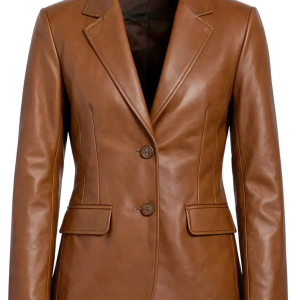Women’s Brown Lambskin Leather Blazer