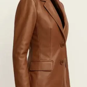 Alternative view of Women’s Brown Lambskin Leather Blazer
