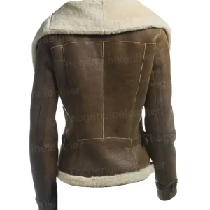Alternative view of Women's Brown Leather Shearling Jacket