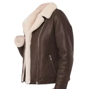 Alternative view of Women Brown B3 RAF Aviator Shearling Jacket