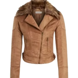 Womens Brown Suede Leather Jacket