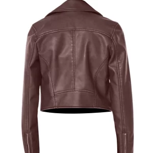 Alternative view of Women Brown Vintage Biker Jacket