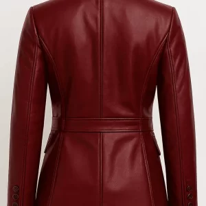Alternative view of Women’s Burgundy Maroon Lambskin Leather Blazer