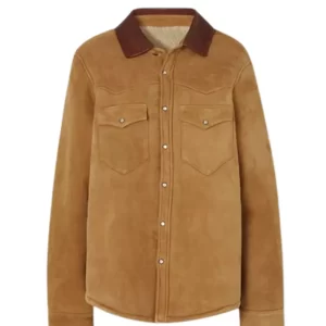 Women's Camel Suede Classic Leather Shirt