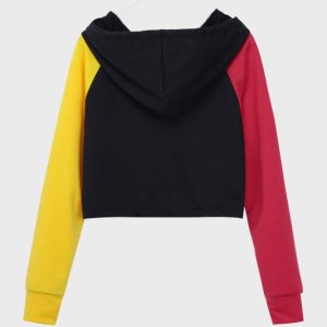 Alternative view of Womens Colorblock Cropped Pullover Hoodie
