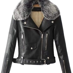 Alternative view of Women's Faux Fur Quilted Moto Jacket