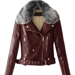 Women's Faux Fur Quilted Moto Jacket