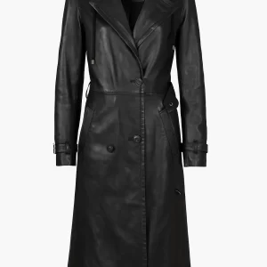Women's Fixon Hooded Black Trench Coat