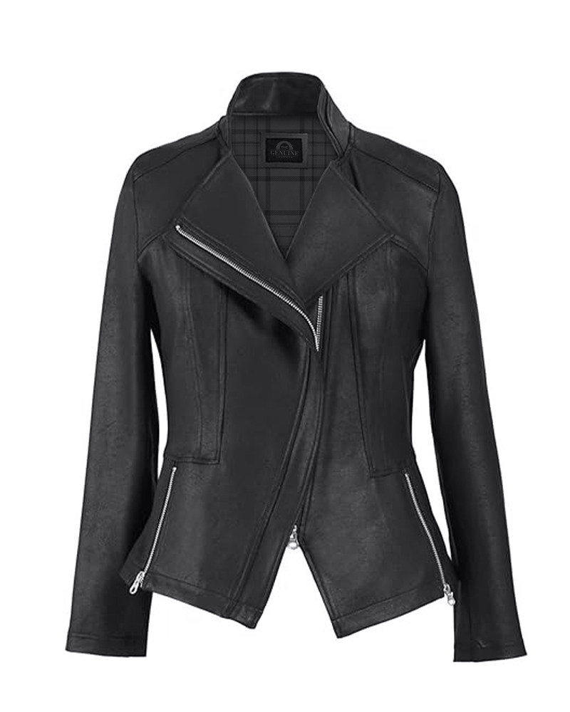 Womens Liquid Leather Signature Jacket