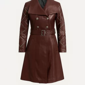 Women's Missoni Maroon Leather Trench Coat