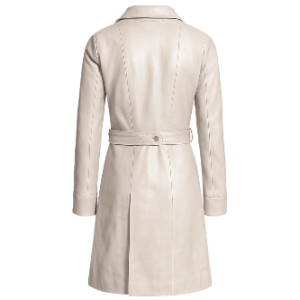 Alternative view of Women's Moonlight Silver Leather Trench Coat