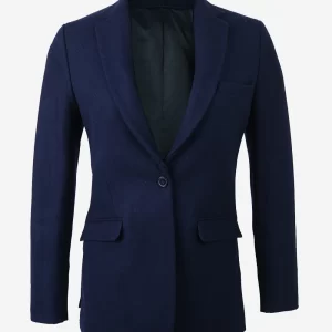 Alternative view of Women's Notch Lapel Navy Blue Wool Blazer