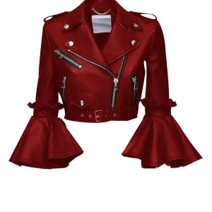 Womens Stylish Cropped Lambskin Jacket