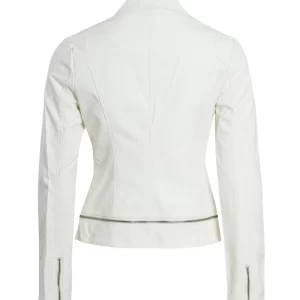 Alternative view of Womens White Faux Leather Biker Jacket