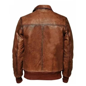 Alternative view of Men's Cafe Racer Wax Brown Leather Jacket