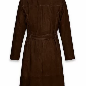Alternative view of Womens Dark Brown Suede Leather Coat