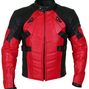Men's Red Motorcycle Padded Leather Jacket